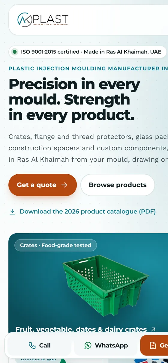 AK Plast website, home page