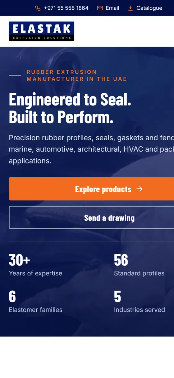 ELASTAK website, home page