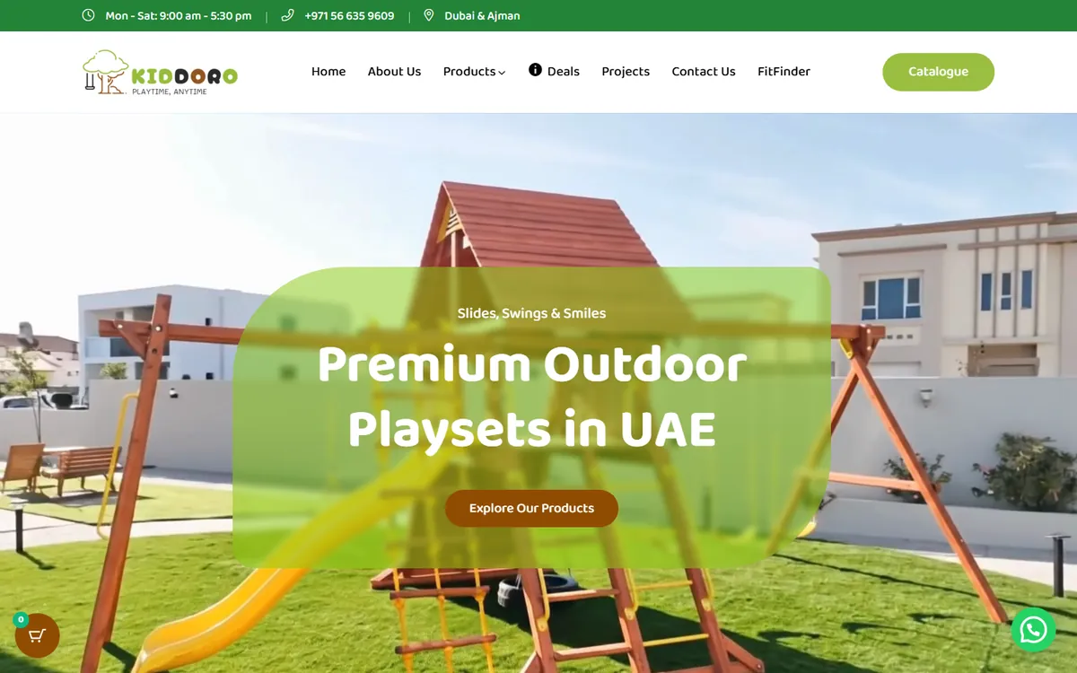 Kiddoro website, home page