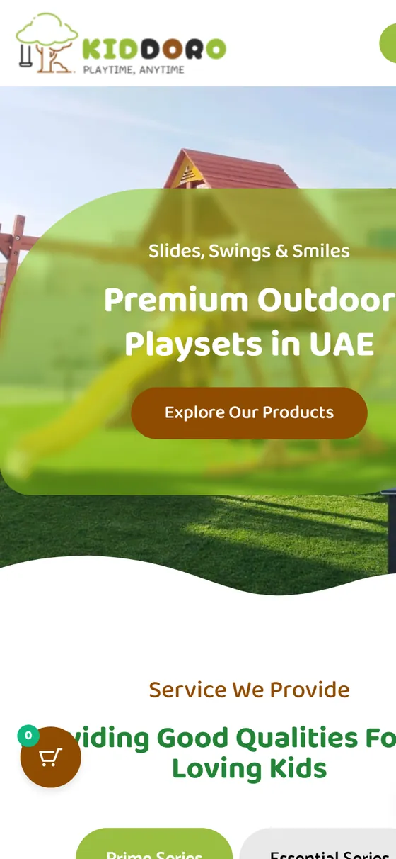 Kiddoro website, home page