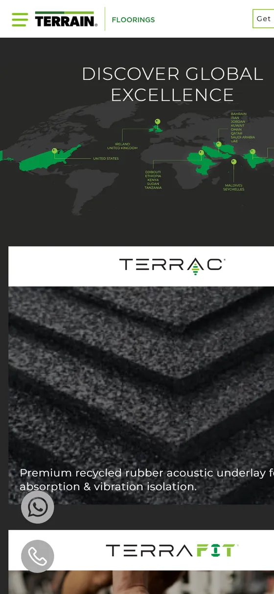 Terrain Floorings website, home page